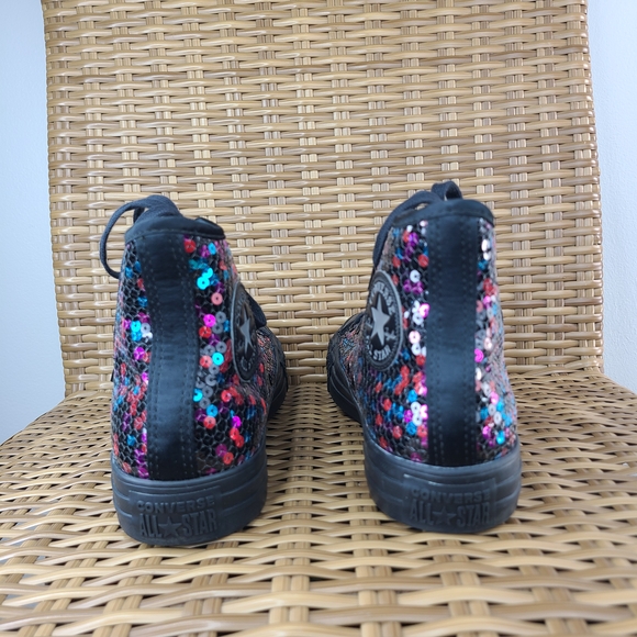 Converse All Star Chuck Taylor Multicolor Sequin High-Top Sneakers Shoes Size 8 - Picture 7 of 16
